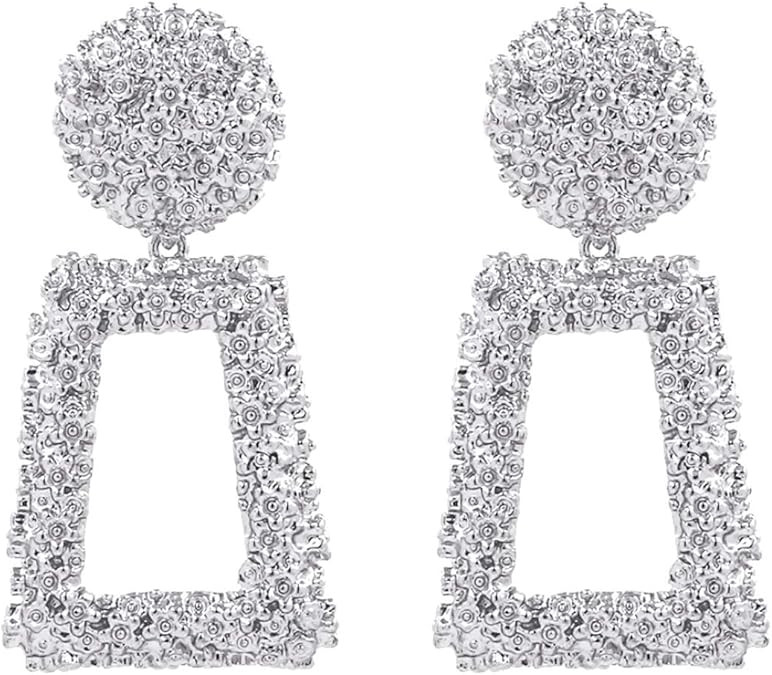 Gold Rectangle Geometric Dangle Earrings, Fashion Statement Drop Earrings for Women KELMALL COLLE... | Amazon (US)