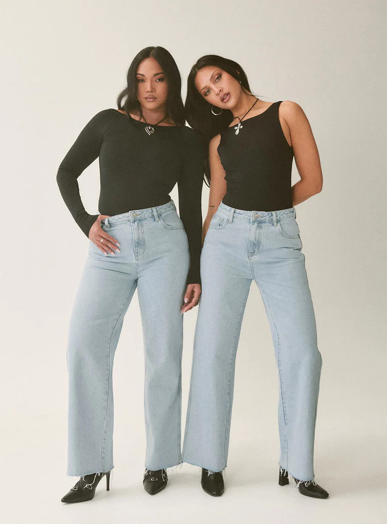 Arlington Straight Leg Denim Jeans Light Wash Petite | Princess Polly US