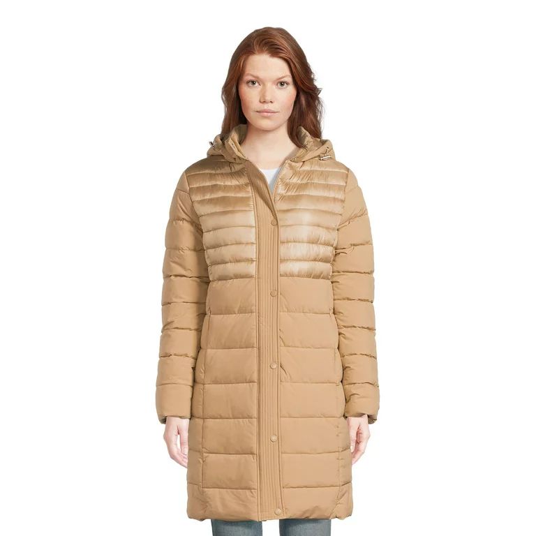 Big Chill Women's Down Blend Long Tech Stretch Jacket with Hood | Walmart (US)