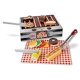 Melissa & Doug Grill and Serve BBQ Set (20 pcs) - Wooden Play Food and Accessories | Amazon (US)