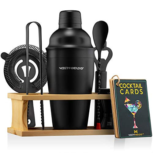 Mixology Bartender Kit with Stand | Black Bar Set Cocktail Shaker Set for Drink Mixing - Bar Tools:  | Amazon (US)