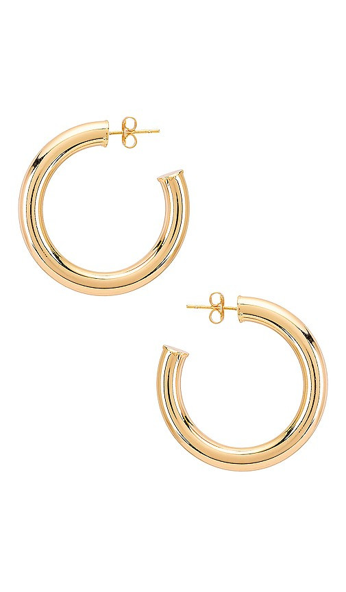 Natalie B Jewelry Adina Hoop in Metallic Gold. | Revolve Clothing (Global)
