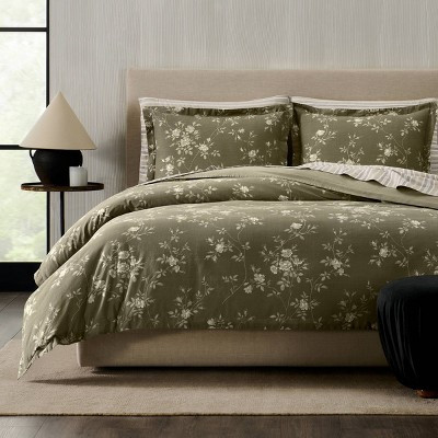 Jeremiah Brent Home 3pc King Floral 'Palacio' Cotton Duvet Set Green | Target