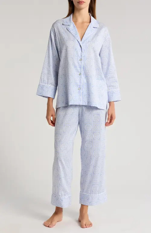 Natori The Getaway Cotton Pajamas in Powder Blue at Nordstrom, Size Large | Nordstrom