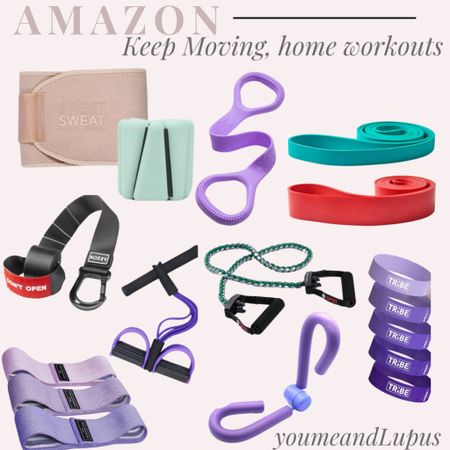 Amazon home workout and fitness equipment, resistance bands, waist trimmer, sweat bands, resistance ropes, workout bands, ankle weights, exercise sliders, over-the-door anchors, wrist weights, YoumeandLupus, getting in shape, weight loss ideas 

#LTKhome #LTKMostLoved #LTKfitness