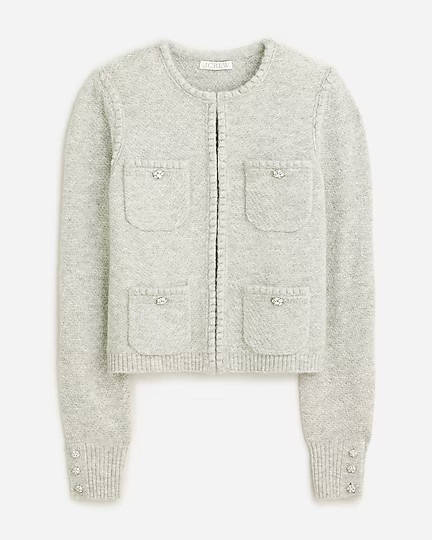 Odette sweater lady jacket with jewel buttons | J. Crew US