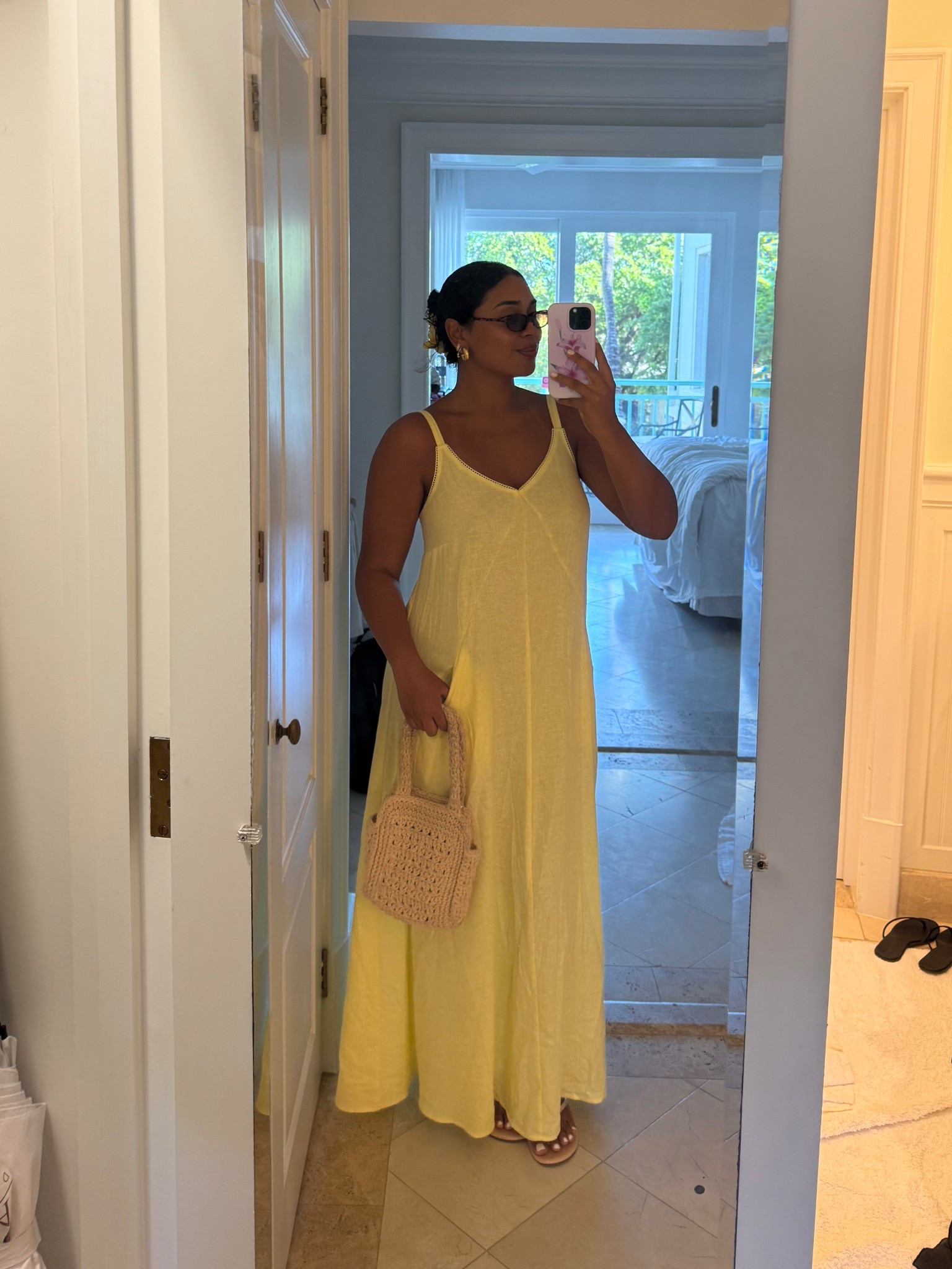 Linen dress I love💛so easy to throw over when on the go/ for a casual look