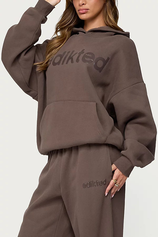 Edikted Be Edikted Hoodie in Brown, Women's at Urban Outfitters | Urban Outfitters (US and RoW)