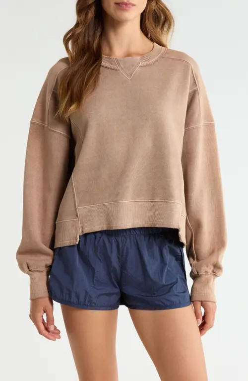 Free People FP Movement Intercept Cotton Blend Sweatshirt in Sandy at Nordstrom, Size Small | Nordstrom
