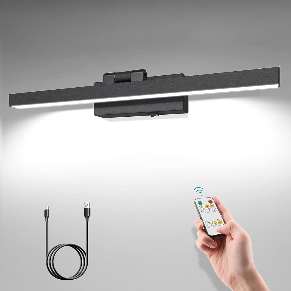 VOLISUN Picture Light with Remote, 3CCT Dimmable Black , USB-C Rechargeable, 15.7in Battery Opera... | Amazon (US)