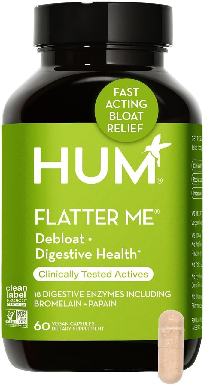 HUM Flatter Me Digestive Enzymes Bloating Supplement - Fast-Acting Bloat Relief for Digestive Hea... | Amazon (US)