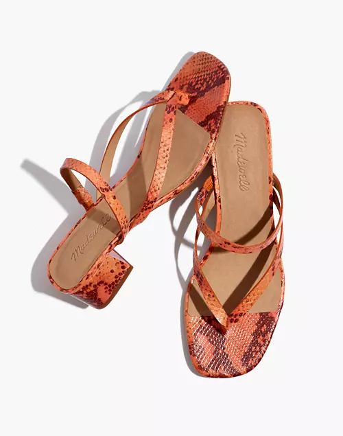 The Amber Sandal in Snake Embossed Leather | Madewell