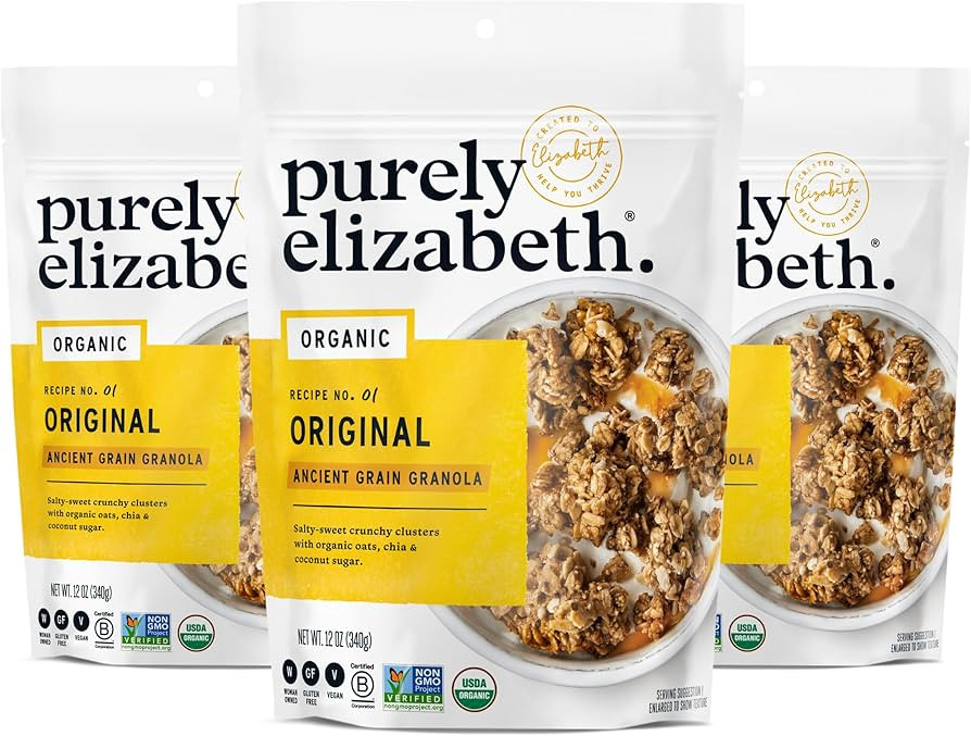 Purely Elizabeth Organic Original, Ancient Grain Granola, Gluten-Free, Non-GMO (3 Ct, 12oz Bags) | Amazon (US)