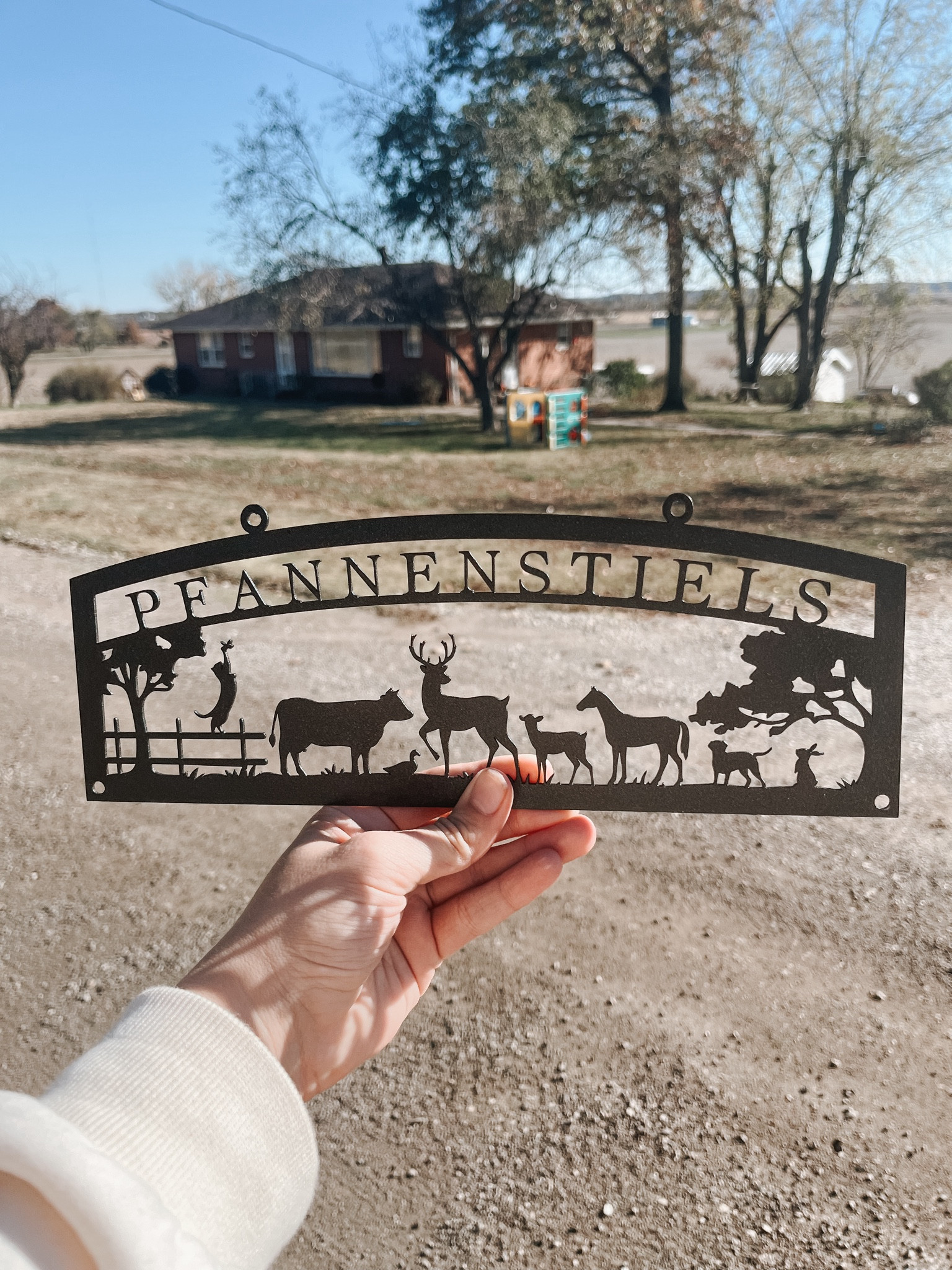 I love this metal sign. It comes in many different designs and is completely customizable. Perfect rustic feel for your farm house! 

#LTKHome #LTKFamily #LTKGiftGuide