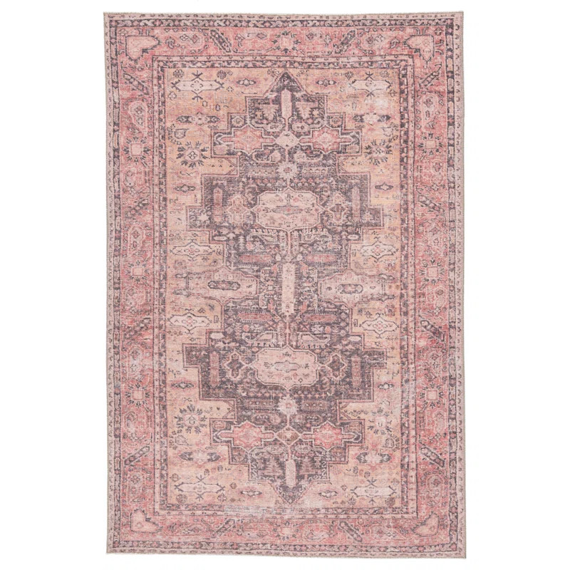 Machine Washable Carlita Oriental Pink Area Rug | Wayfair North America