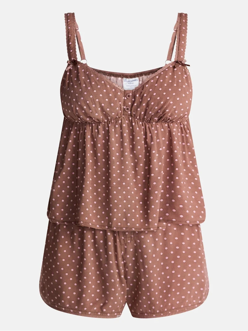 No Boundaries Woven Cami Top and Shorts Sleep Set, 2-Piece, Women's XS-XXL | Walmart (US)