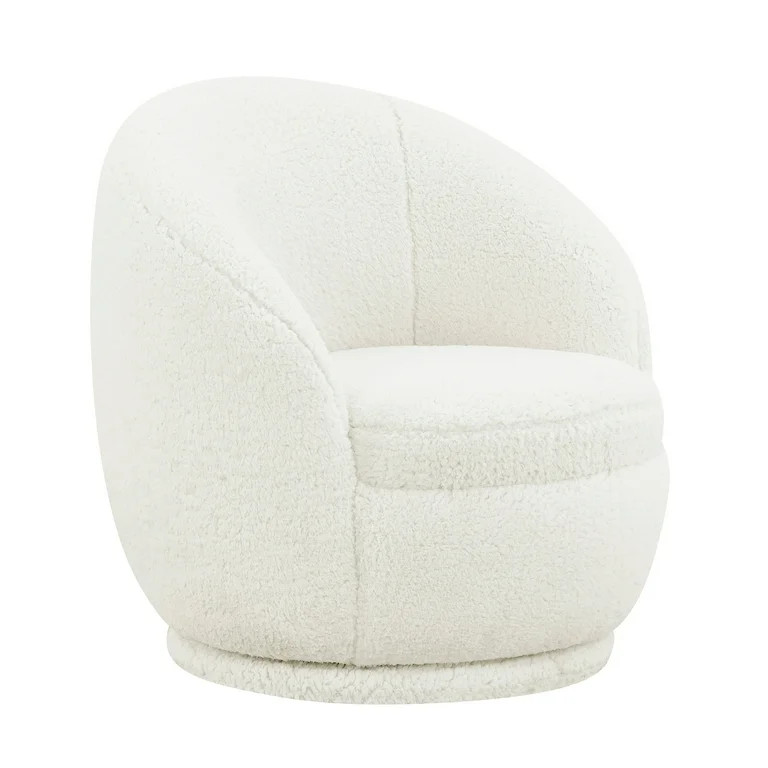 Better Homes & Gardens Mira Kids Swivel Chair, Cream Faux Shearling | Walmart (US)