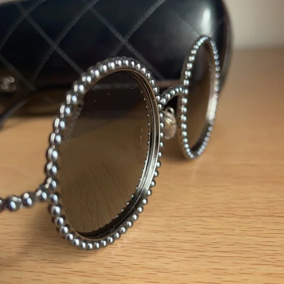 Chanel Silver/gray pearl rare round runaway 71138 L0844 | Poshmark