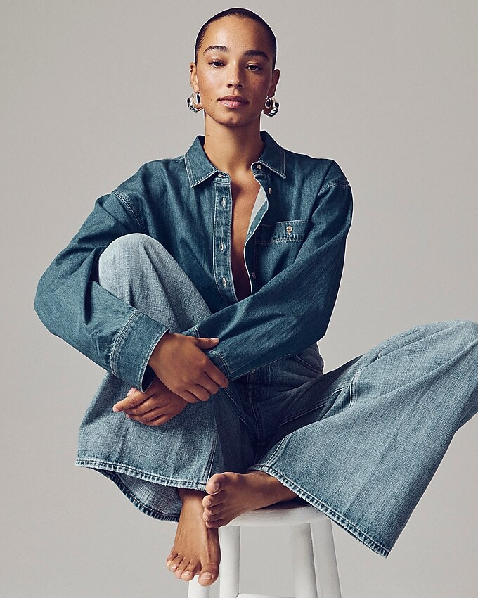 High-rise superwide-leg jean in Elliot wash | J. Crew US