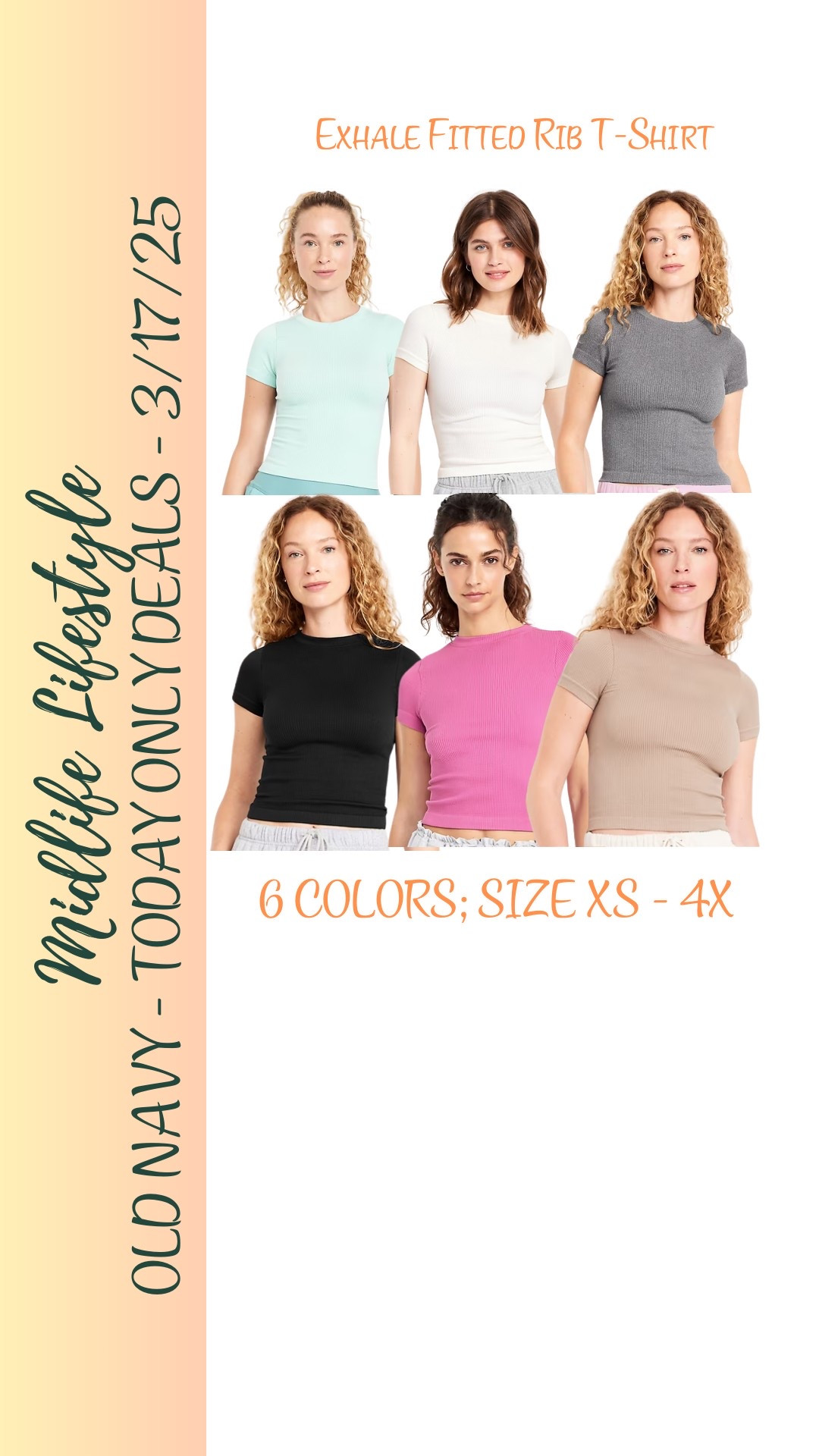 💫 TODAY ONLY (3/17/25)! Get the Old Navy Exhale Fitted Rib T-Shirt for just $10! 

Soft, stylish, and perfect for layering or wearing solo. 

Don’t miss this deal! 🖤 

#OldNavy #ExhaleTee #Sale #WardrobeEssentials

#LTKActive #LTKSaleAlert