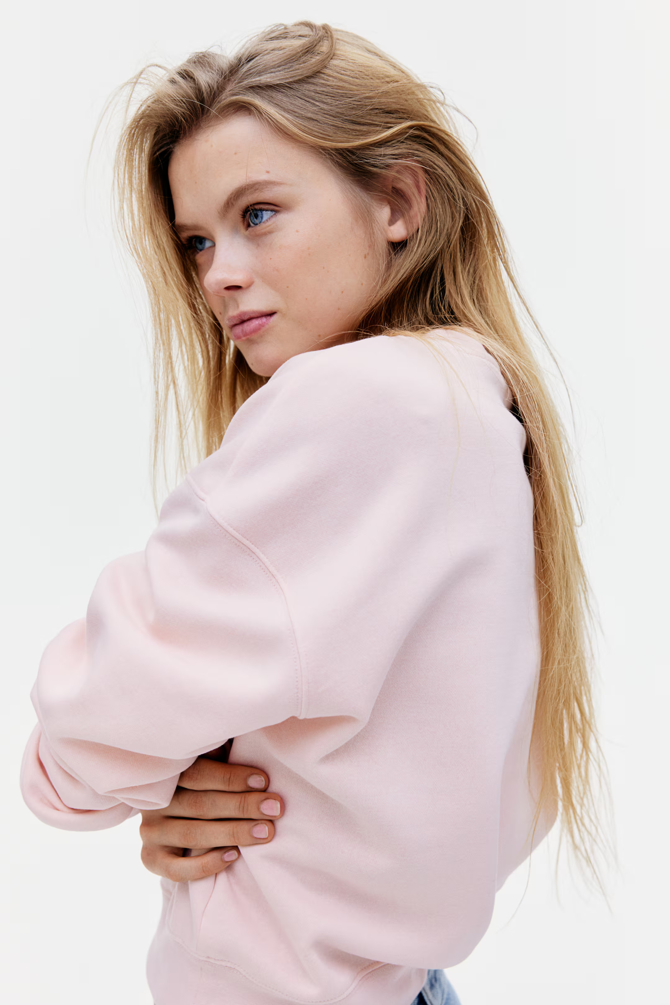 Loose-Fit Sweatshirt - Light peach pink - Ladies | H&M US | H&M (US + CA)