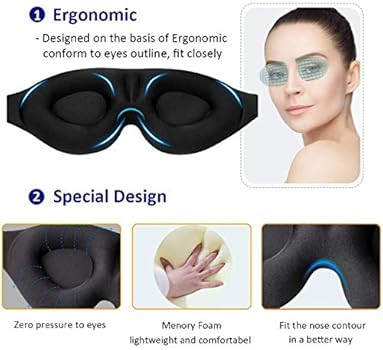 MZOO Sleep Eye Mask for Men Women, 3D Contoured Cup Sleeping Mask & Blindfold, Concave Molded Nig... | Amazon (US)