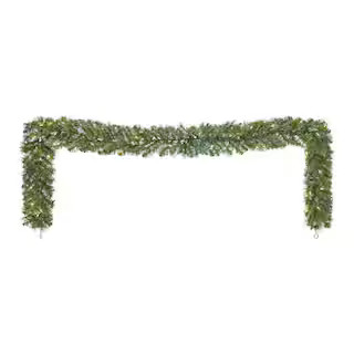 9 ft. Pre-Lit LED Wesley Pine Artificial Christmas Garland | The Home Depot