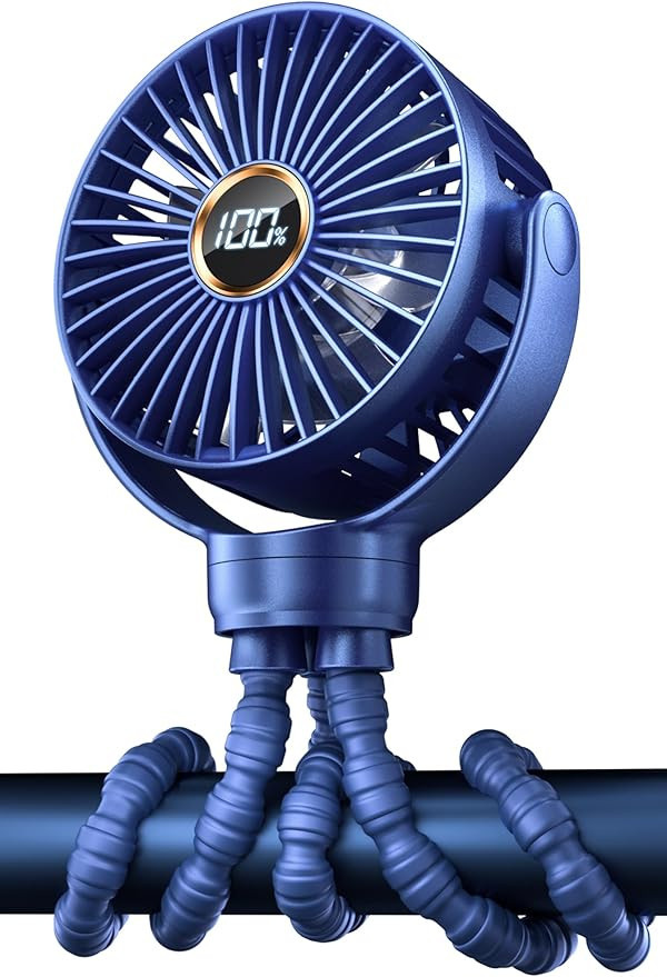 KIDEE Portable Baby Stroller Fan, Mini Baby Clip on Fans, LED Display, 360° Rotate Flexible Trip... | Amazon (US)