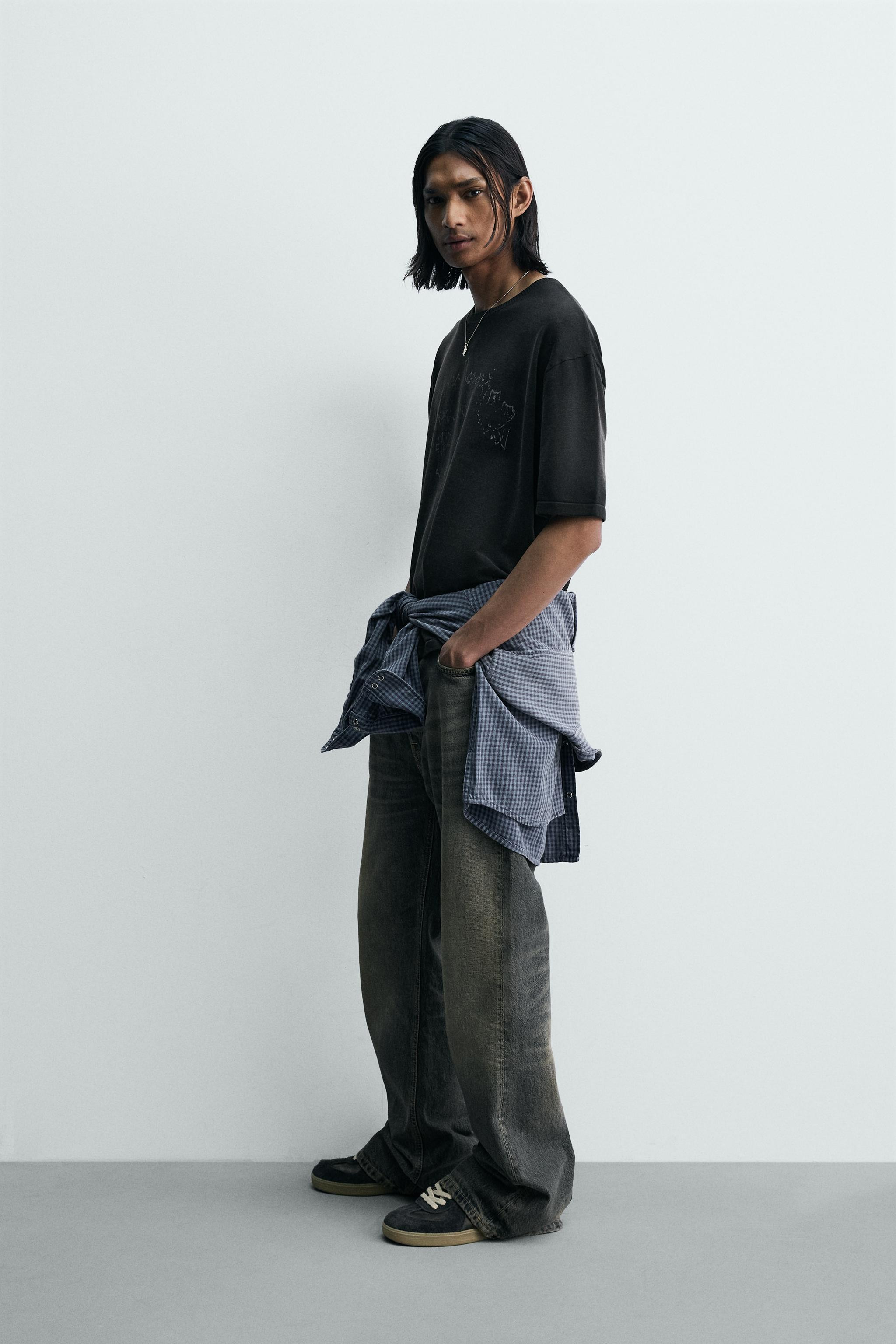 WASHED PRINT KNIT T-SHIRT | Zara US