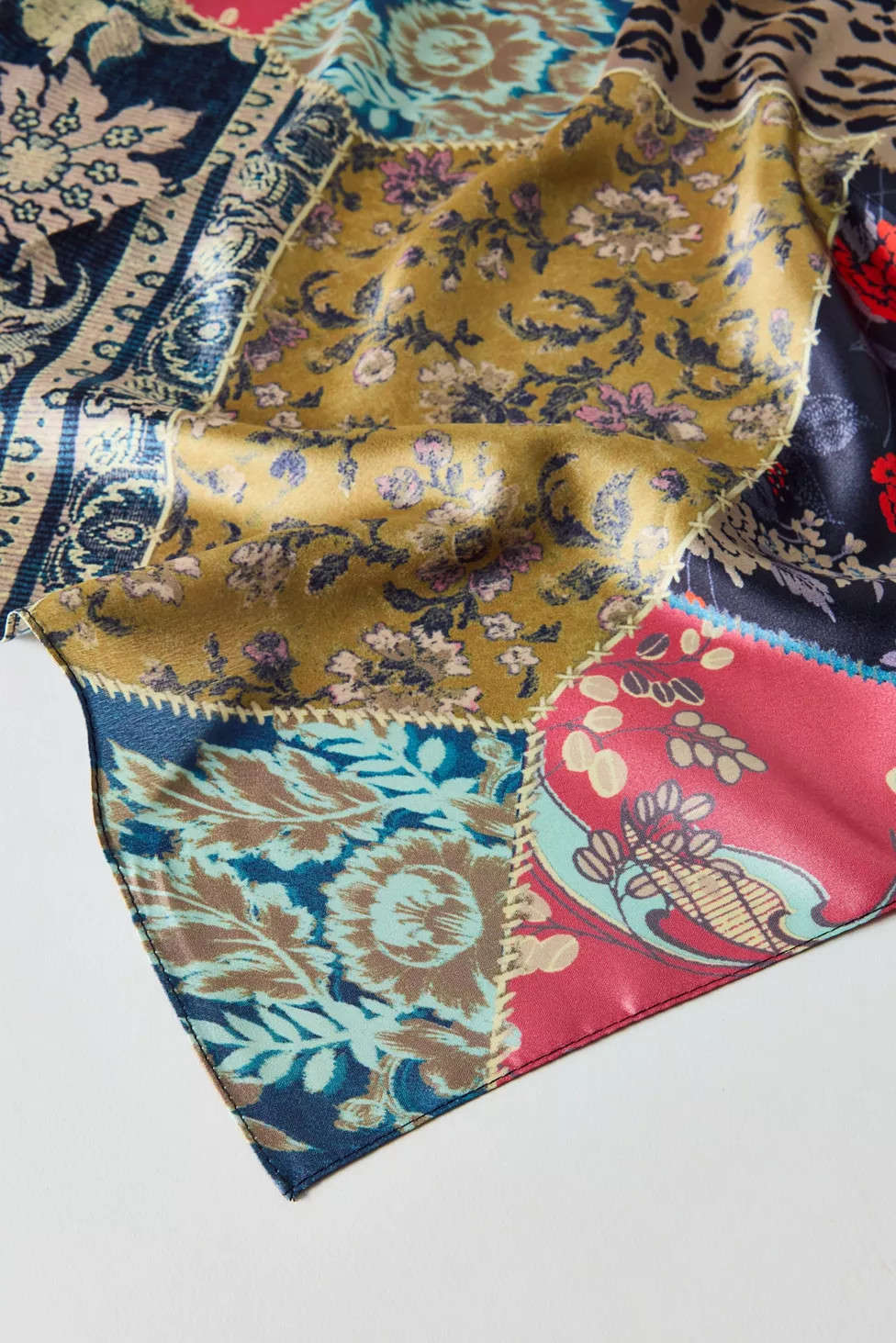 Patchwork Pattern Silky Scarf | Urban Outfitters (US and RoW)