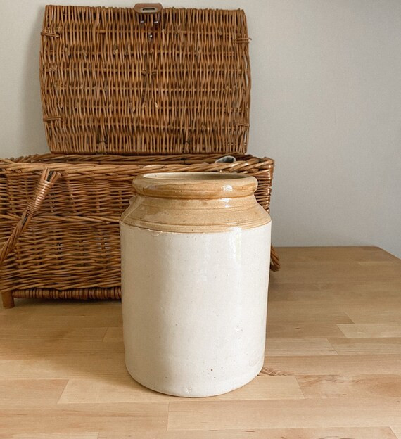 Antique Honey Beige English Crock with Stamped Bottom Side | Etsy (US)