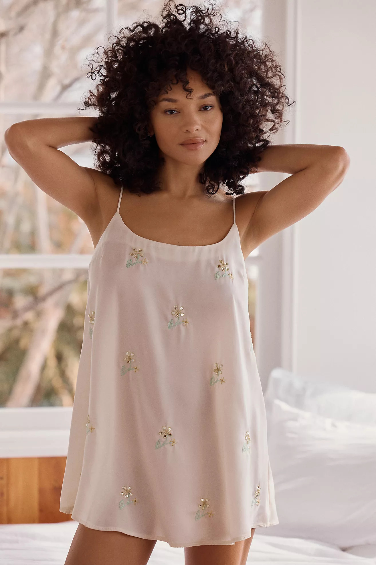 By Anthropologie Beaded Mini Slip Dress | Anthropologie (US)
