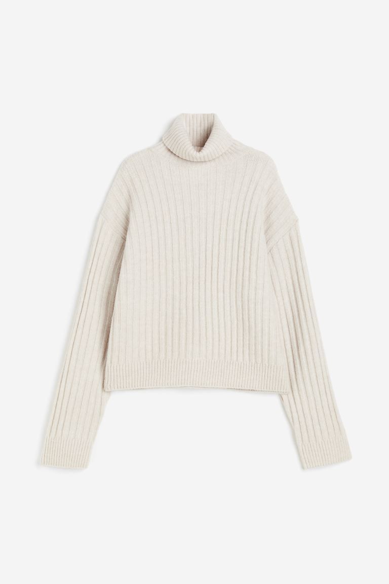 Rib-knit polo-neck jumper | H&M (UK, MY, IN, SG, PH, TW, HK, KR)