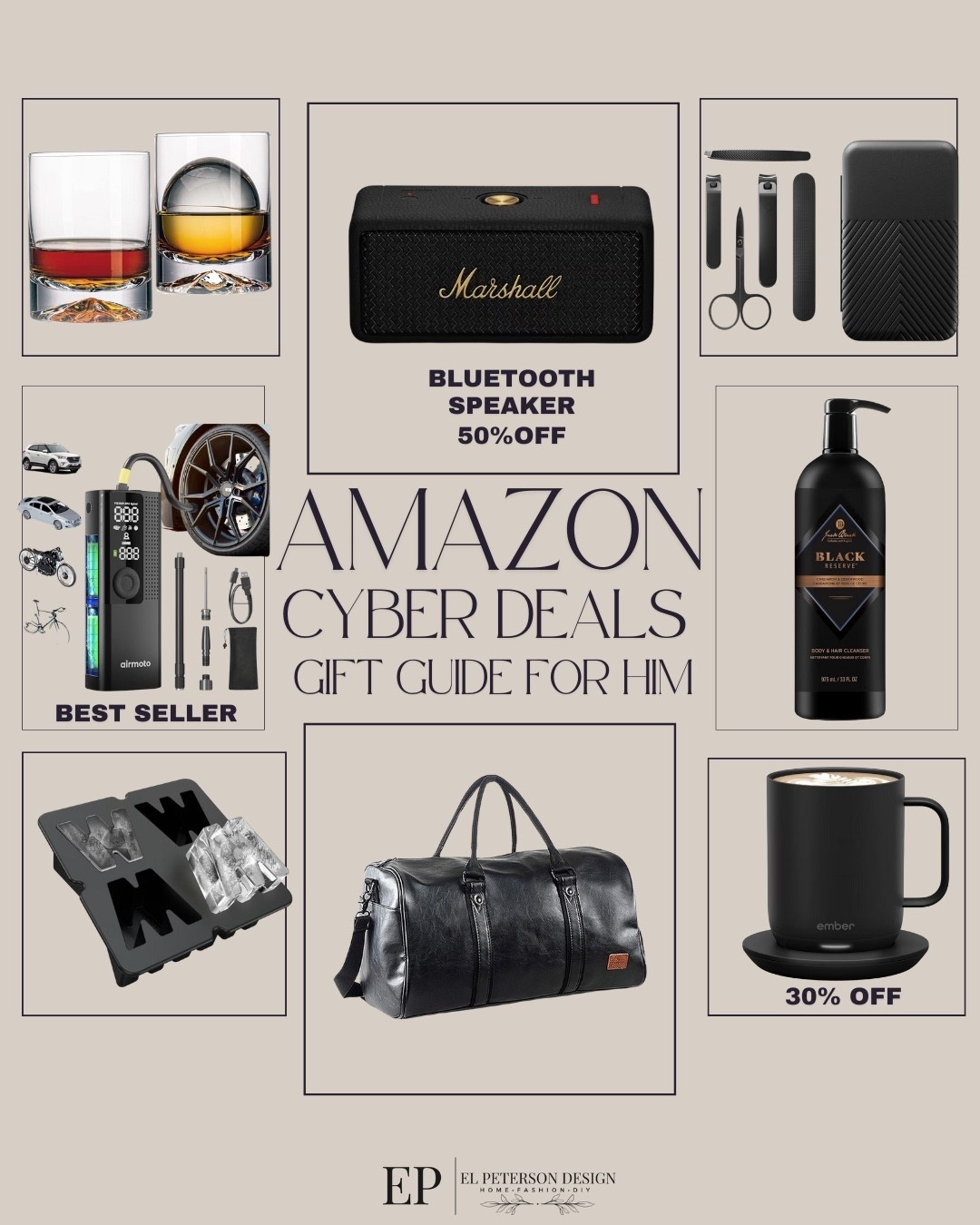 Amazon
Cyber Monday Deals 
Gift Guide for Him
Bluetooth speaker
Mug warmer
Ice cube holder
Whisky glasses 
Tire pumper 

#LTKFindsUnder100 #LTKGiftGuide #LTKCyberWeek
