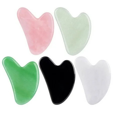 Cheers.US Facial Gua Sha Face Tool: Roller Rose Quartz Scraping Guasha Board Natural Jade Stone Massage Acupuncture for Skincare Neck Chin Lymph Depuffing Gu Gus Shua Massager - Gusha | Walmart (US)