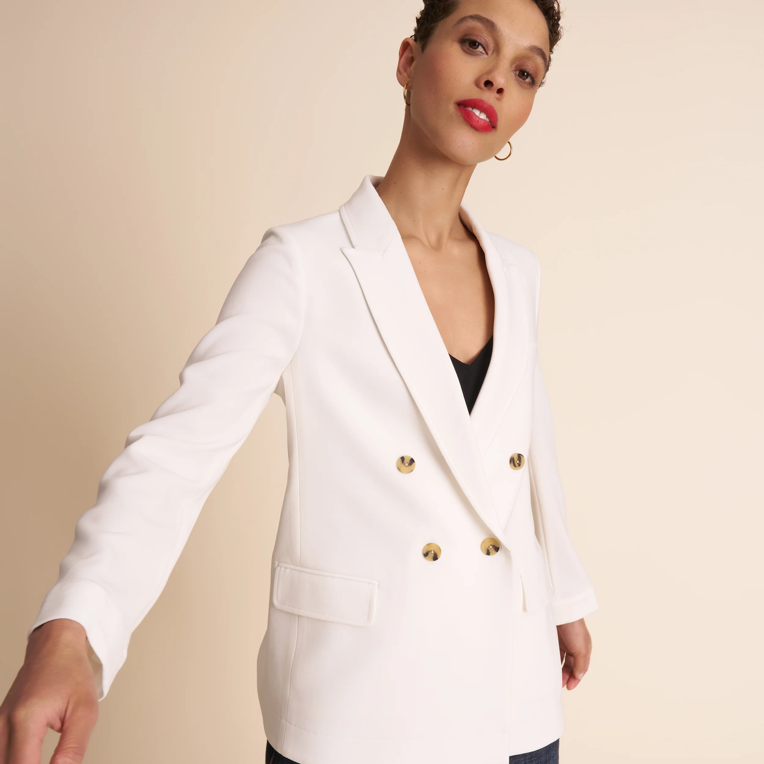 O'Hara Boyfriend Blazer - Everyday Crepe :: Ivory | MM LaFleur