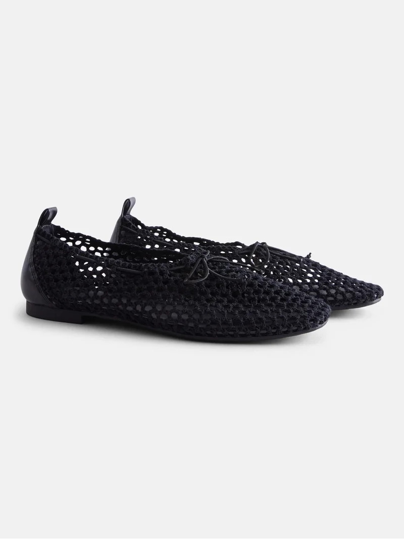 Scenario Women's Knit Bow Ballet Flats | Walmart (US)