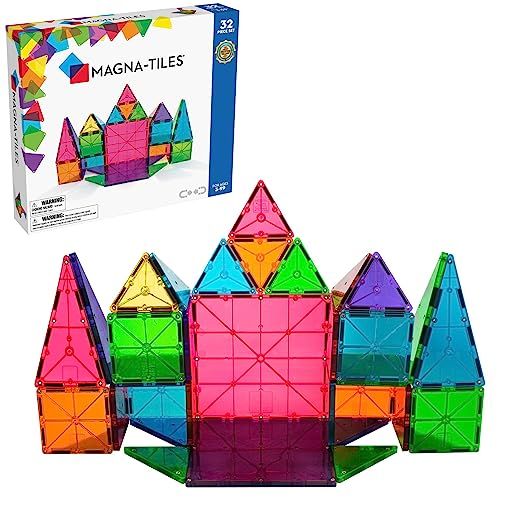 MAGNA-TILES Classic 32-Piece Magnetic Construction Set, The ORIGINAL Magnetic Building Brand | Amazon (US)