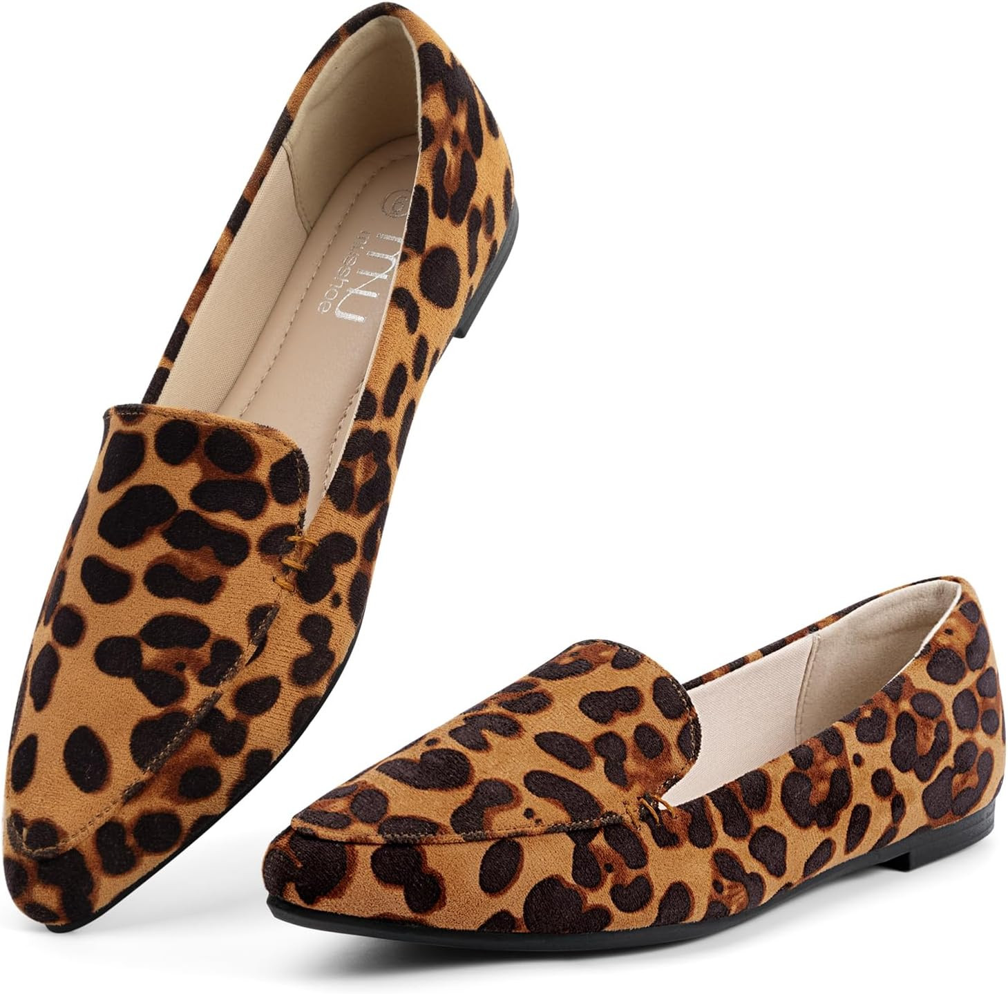 MUSSHOE Pointed Toe Flats for Women, Comfortable Business Casual Work Shoes, Slip On Loafers for Women with Arch Support, Office Walking Flats for All Day Standing | Amazon (US)
