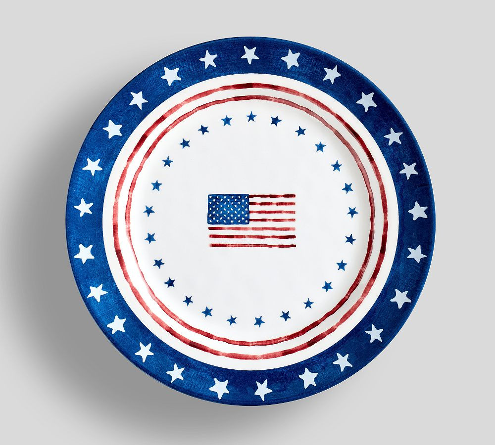 Cabana Americana Bunting Outdoor Melamine Salad Plates - Set of 4 | Pottery Barn (US)