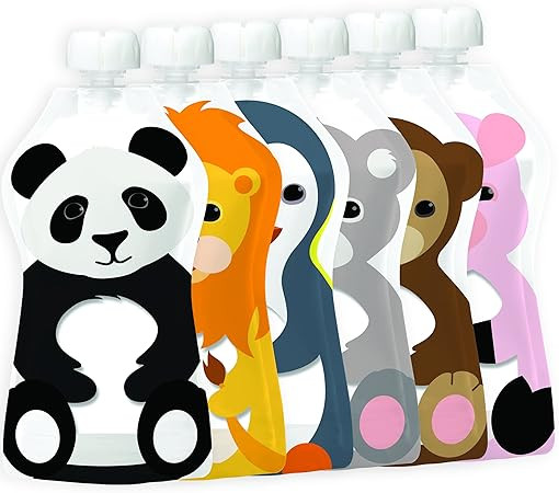 Squooshi Reusable Food Pouches – Snack Bags & Freezer Storage - Refillable, Leak-proof Zipper, ... | Amazon (CA)