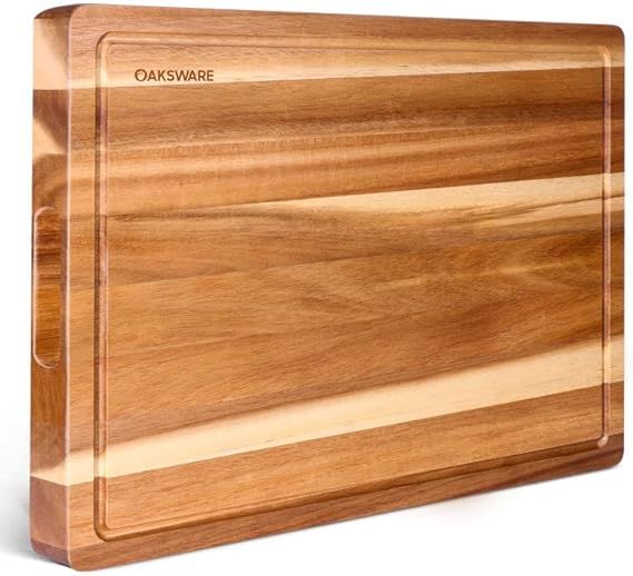 OAKSWARE Cutting Boards, 17x13 Large Acacia Wooden Cutting Board for Kitchen, Edge Grain Reversib... | Amazon (US)