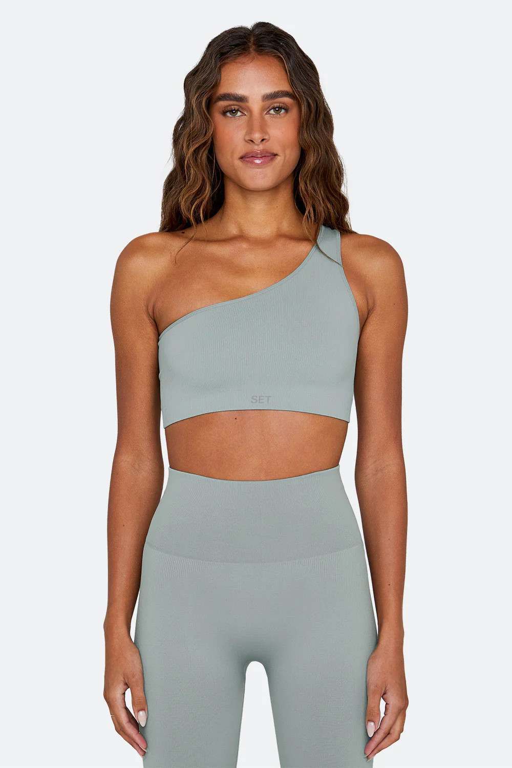 SCULPTFLEX® RIBBED ONE SHOULDER BRA 
                            rain | SET Active