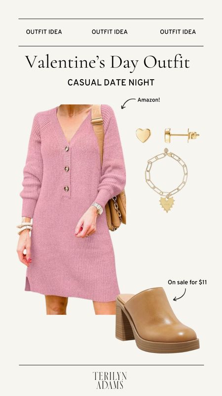 An easy Amazon sweater dress with clogs is the perfect casual date night outfit for Valentine’s Day. 

#LTKworkwear #LTKSeasonal #LTKfindsunder100