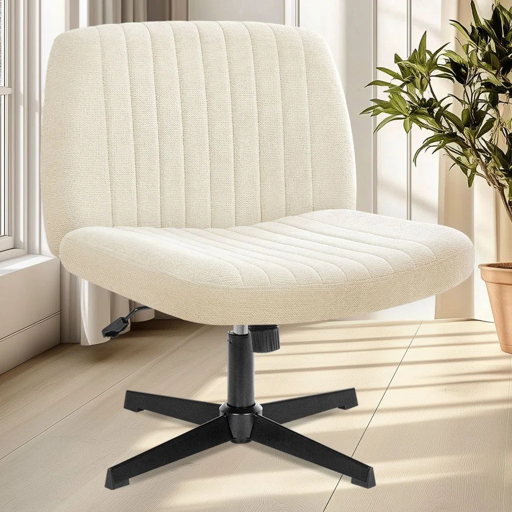 Taneha Wide Seat Armless Criss Cross Legged Office Desk Chair | Wayfair North America