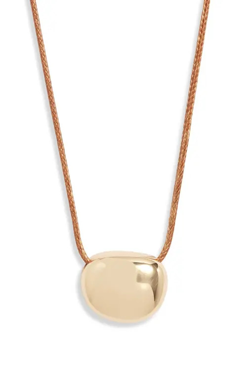 Nordstrom Polished Orb Cord Necklace in Brown- Gold at Nordstrom | Nordstrom