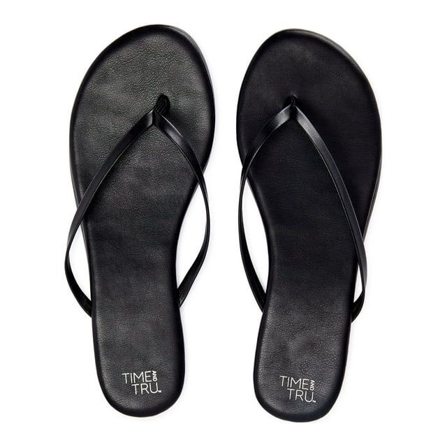 Time and Tru Women's Barely There Thong Sandals, Wide Width Available - Walmart.com | Walmart (US)