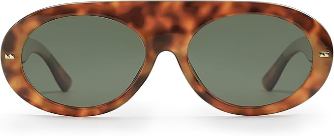 SOJOS Trendy Flat Top Polarized Sunglasses for Women Men Retro Chunky Frame Oval Lens Sun Glasses... | Amazon (US)