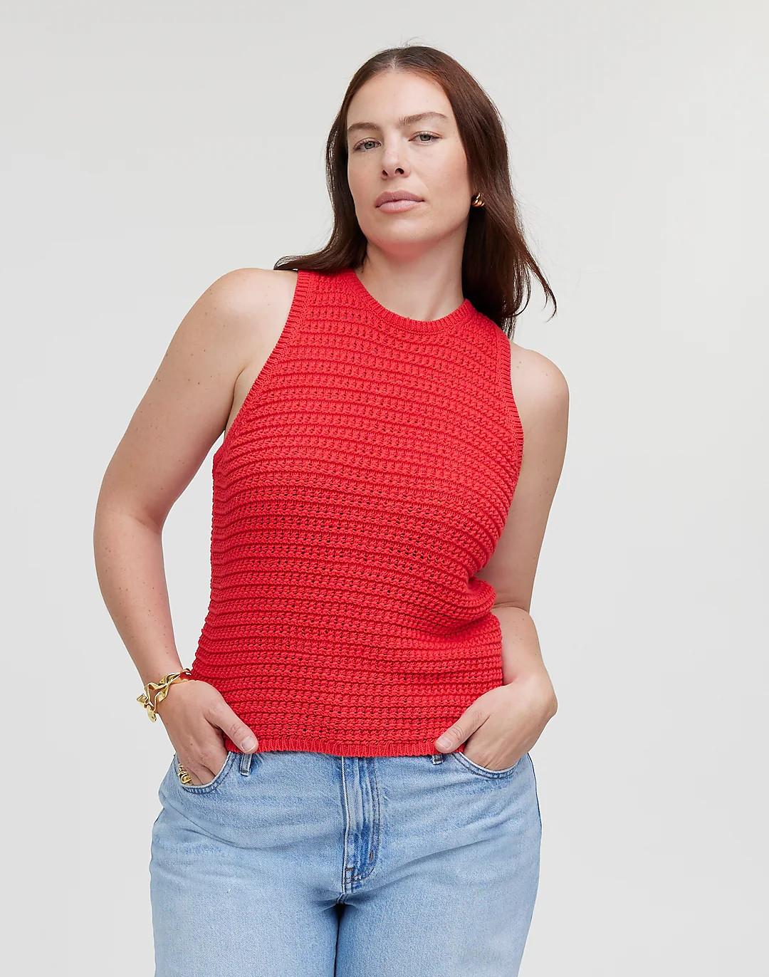 Crochet-Knit Crewneck Sweater Tank | Madewell