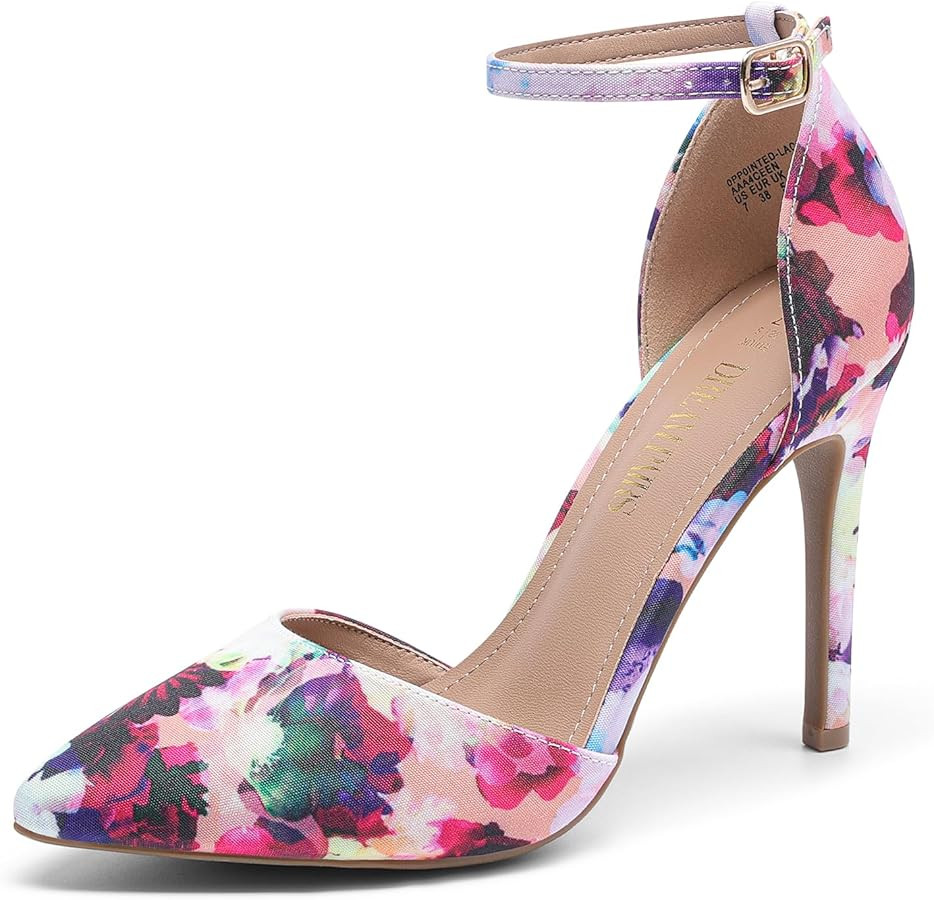 DREAM PAIRS Women's Oppointed-Lacey Pointed Toe Ankle Strap High Heel Stiletto Pumps Wedding Dres... | Amazon (US)